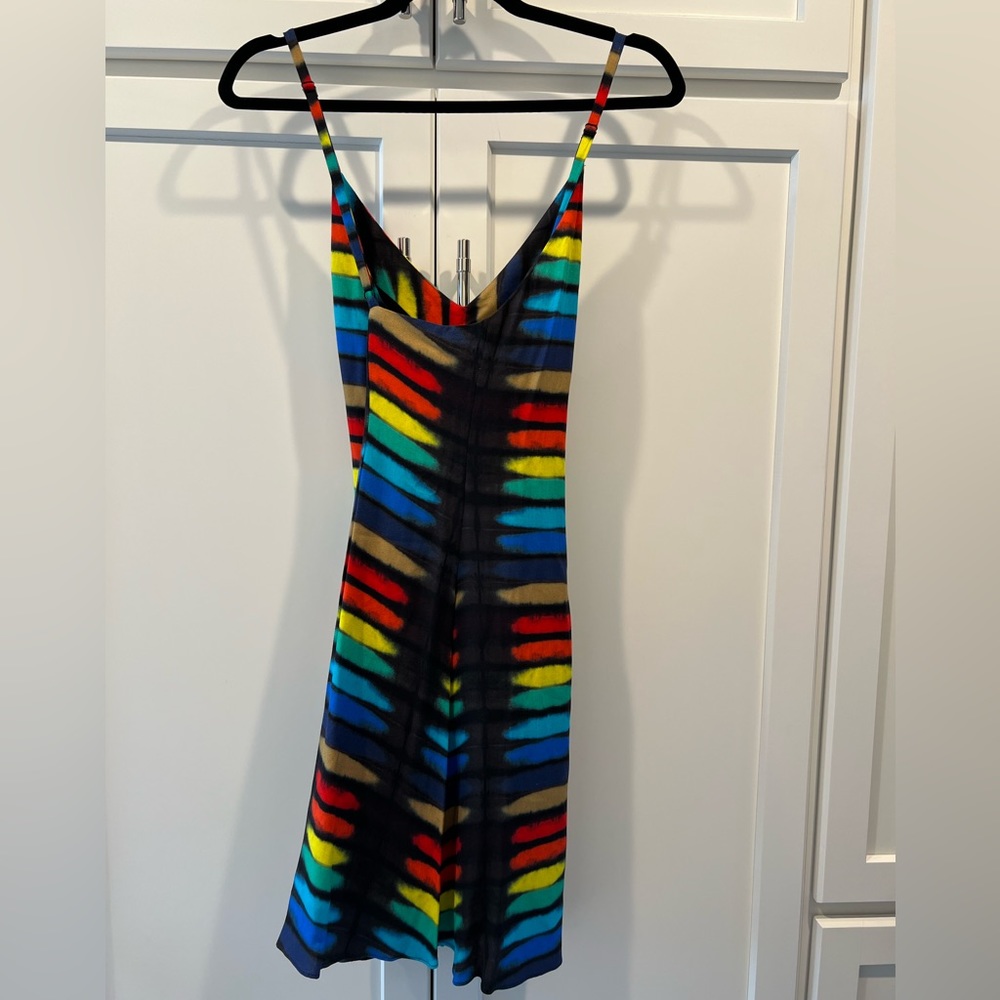 NWT. Alice + Olivia Alves Rainbow Tie-Dye Cross Cross Dress. NWT. - Picture 12 of 15